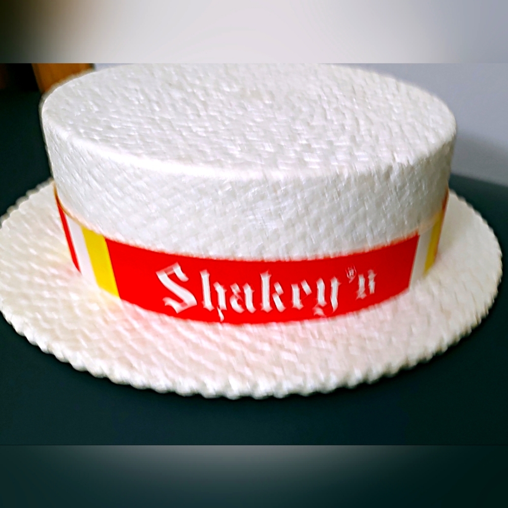 REDUCED $$ Vintage 1967 Shakey’s Pizza Restaurant Styrofoam Straw Hat